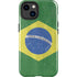 Brazil Flag Distressed iPhone 14 Plus Impact Case